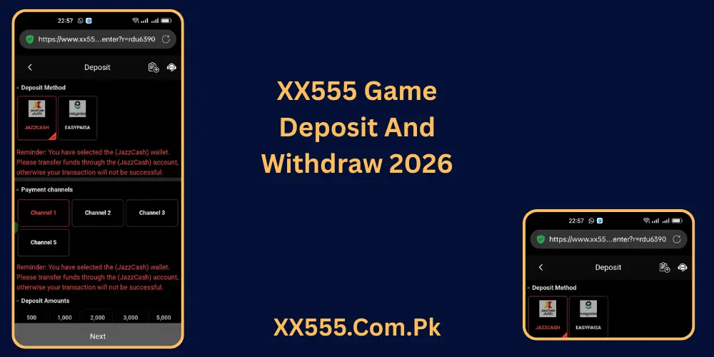 XX555 Game Deposit And Withdraw